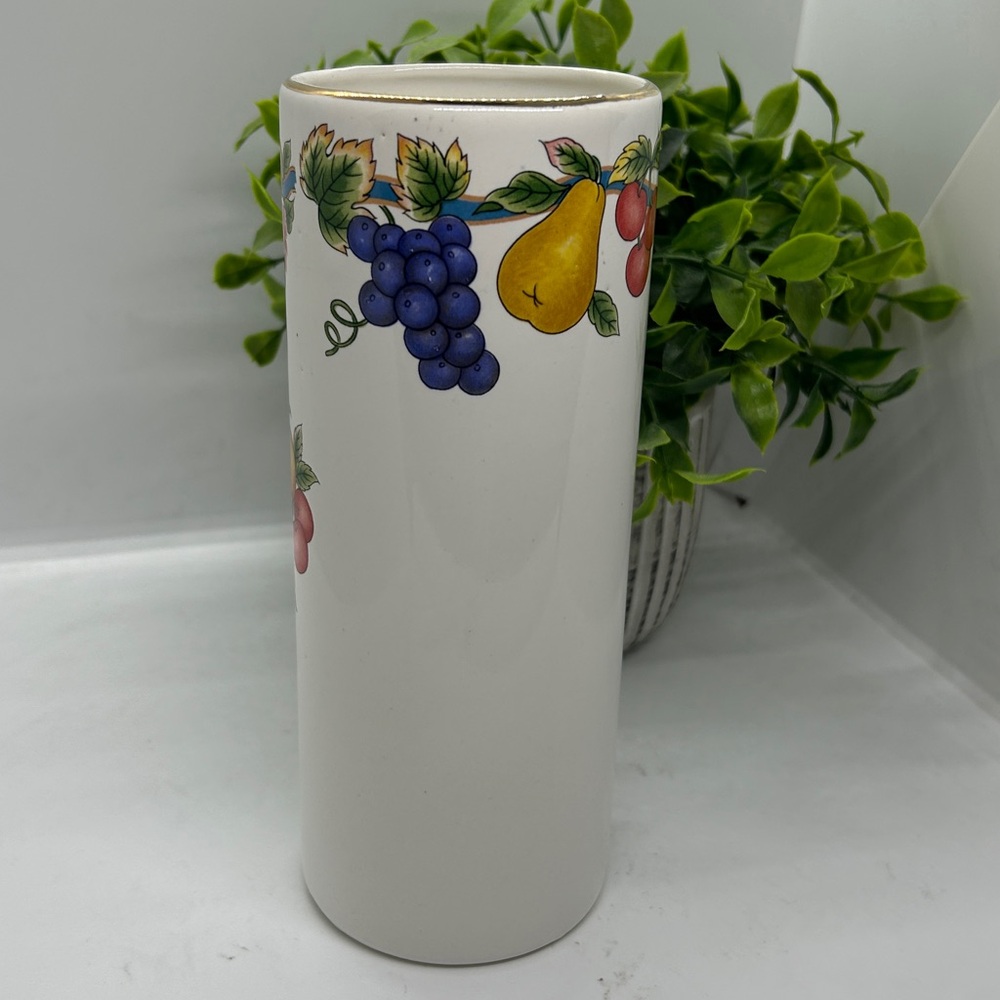 Floral and Fruit Design Ceramic Vase 
8”X 3” inches. MADE IN JAPAN - Picture 4 of 10